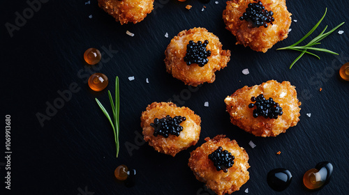 photography of some chicken nuggets with caviar