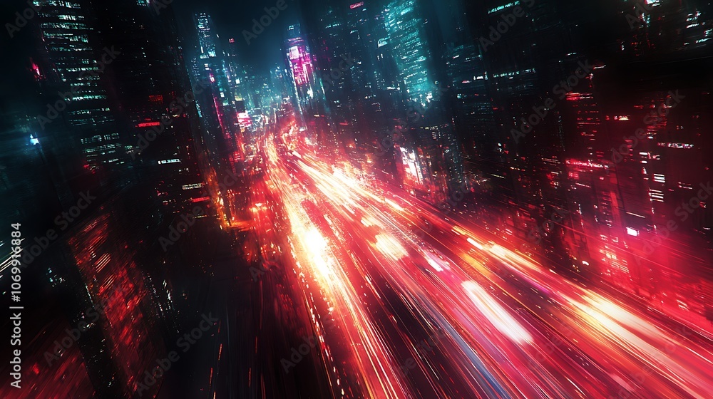 Explore the dynamic energy of urban traffic at night Explore the dynamic energy of urban traffic at night