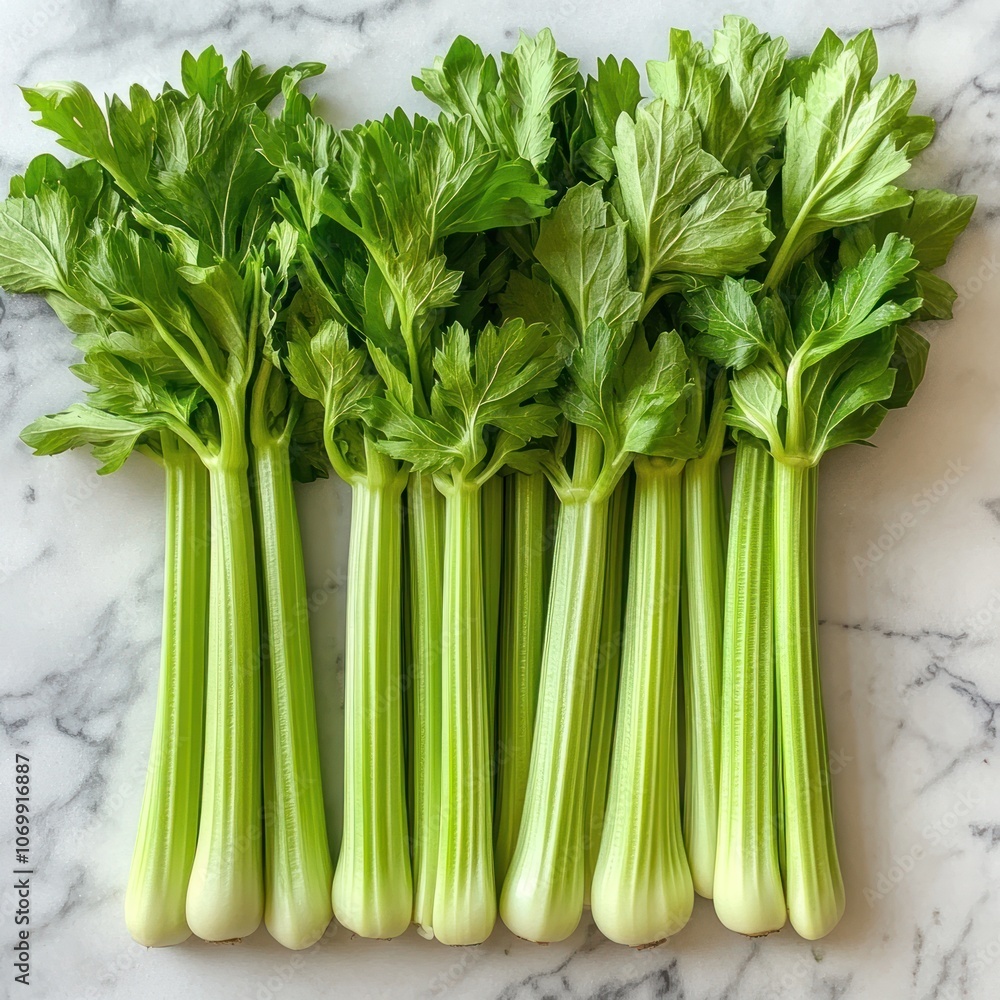 Obraz premium Fresh Green Celery Stalks