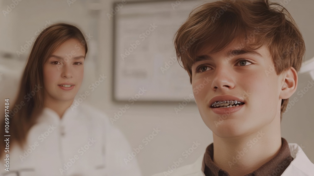 portrait of a smiling patient with brace portrait of a smiling patient with brace