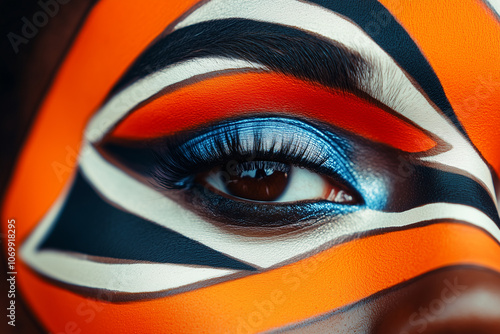Eye shadow applied in a creative, artistic style