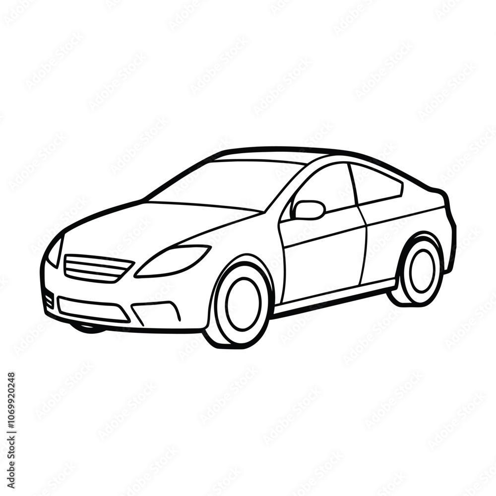 Obraz premium car outline vector art illustration 