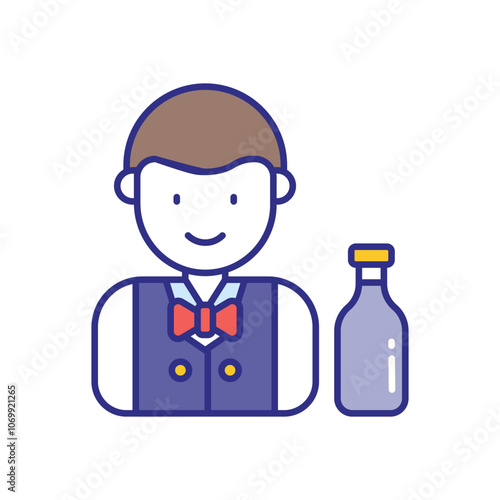 Bartender vector icon stock illustration