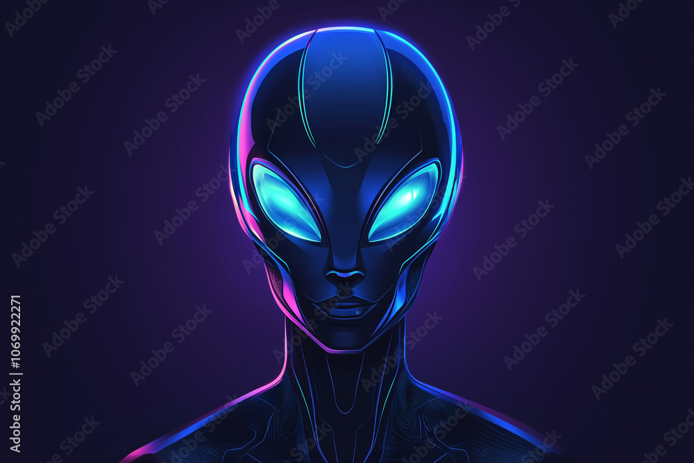 Futuristic alien vector Futuristic alien vector