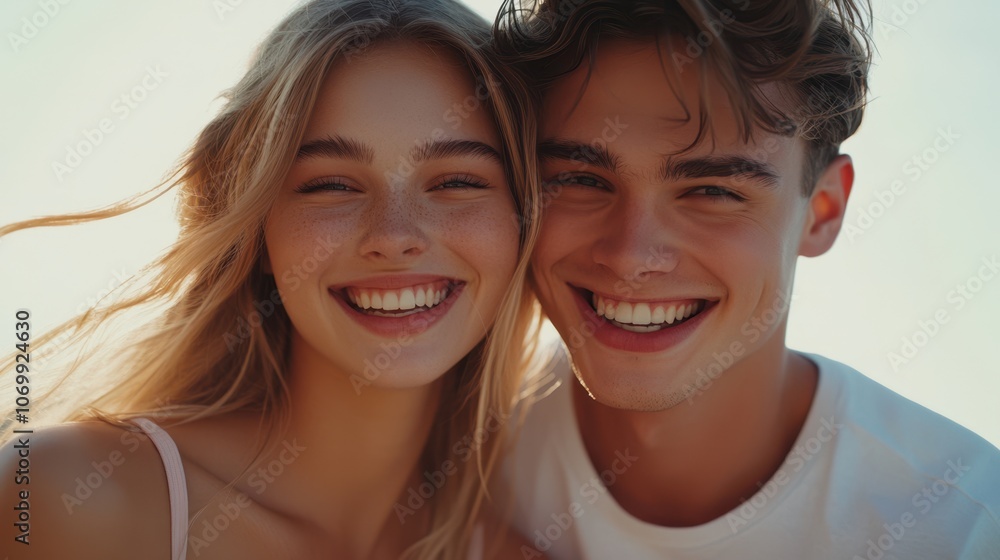 The Couple Enjoying Summer Smiles The Couple Enjoying Summer Smiles