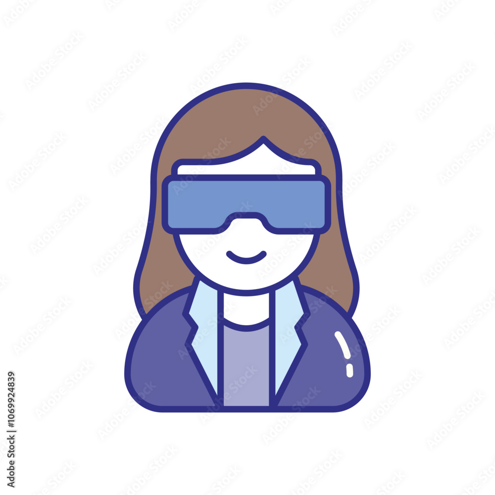 Researcher vector icon stock illustration Researcher vector icon stock illustration