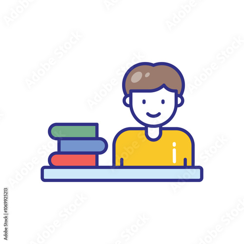 Librarian vector icon stock illustration