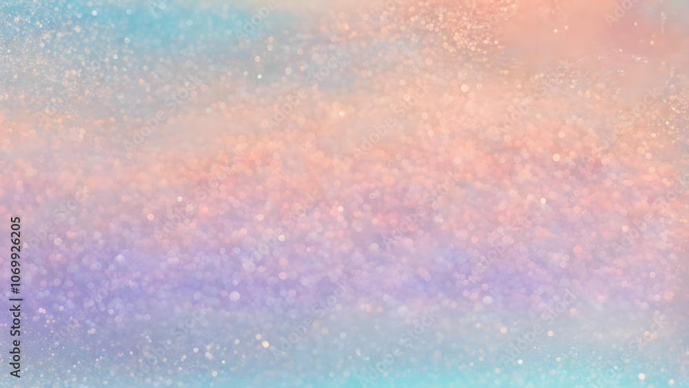 Soft gradient of peach lavender and aqua with holographic highlights gently sparkling as the light, Ai Generated Soft gradient of peach lavender and aqua with holographic highlights gently sparkling as the light, Ai Generated