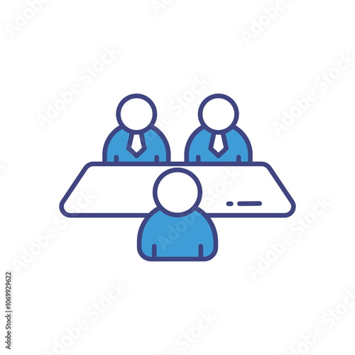 Job Interview vector icon stock illustration