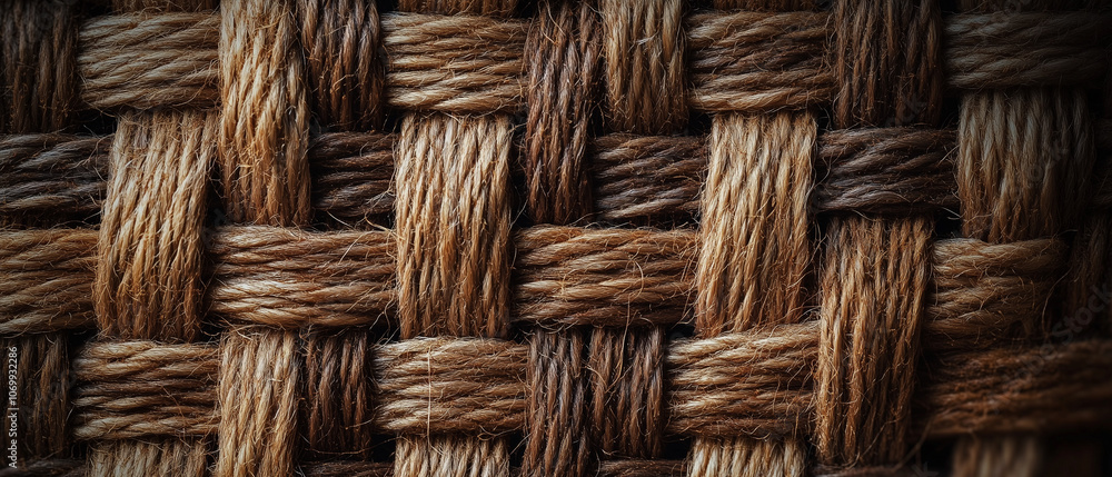 Woven Rope Texture, Intertwined Threads, Rustic Craft. Woven Rope Texture, Intertwined Threads, Rustic Craft.