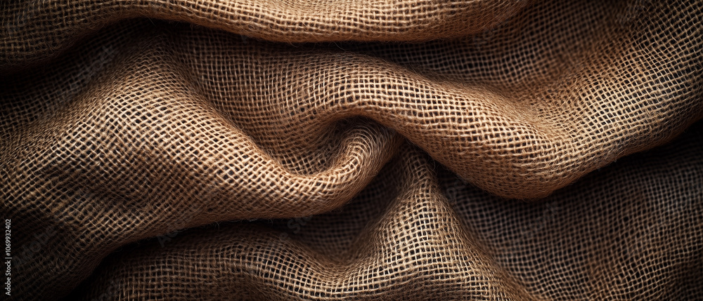 Rustic Burlap Fabric Texture, Woven With Natural Fibers. Rustic Burlap Fabric Texture, Woven With Natural Fibers.