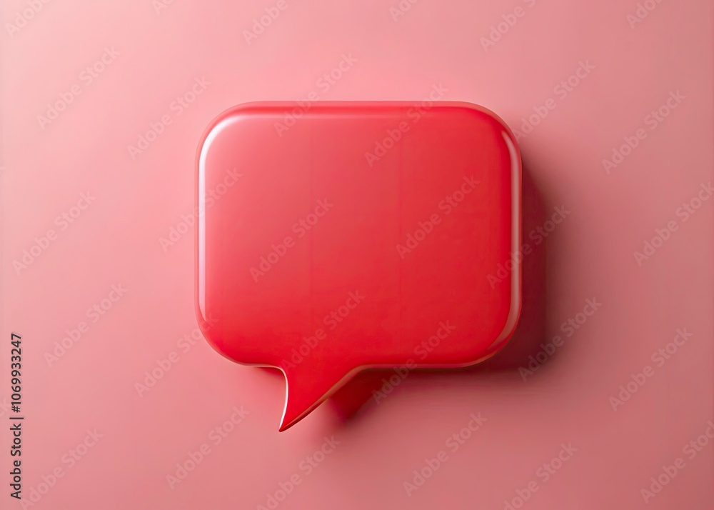 Vibrant Red Speech Bubble on Soft Pink Background for Engaging Social Media Graphics, Communication Concepts, and Modern Design Elements Vibrant Red Speech Bubble on Soft Pink Background for Engaging Social Media Graphics, Communication Concepts, and Modern Design Elements