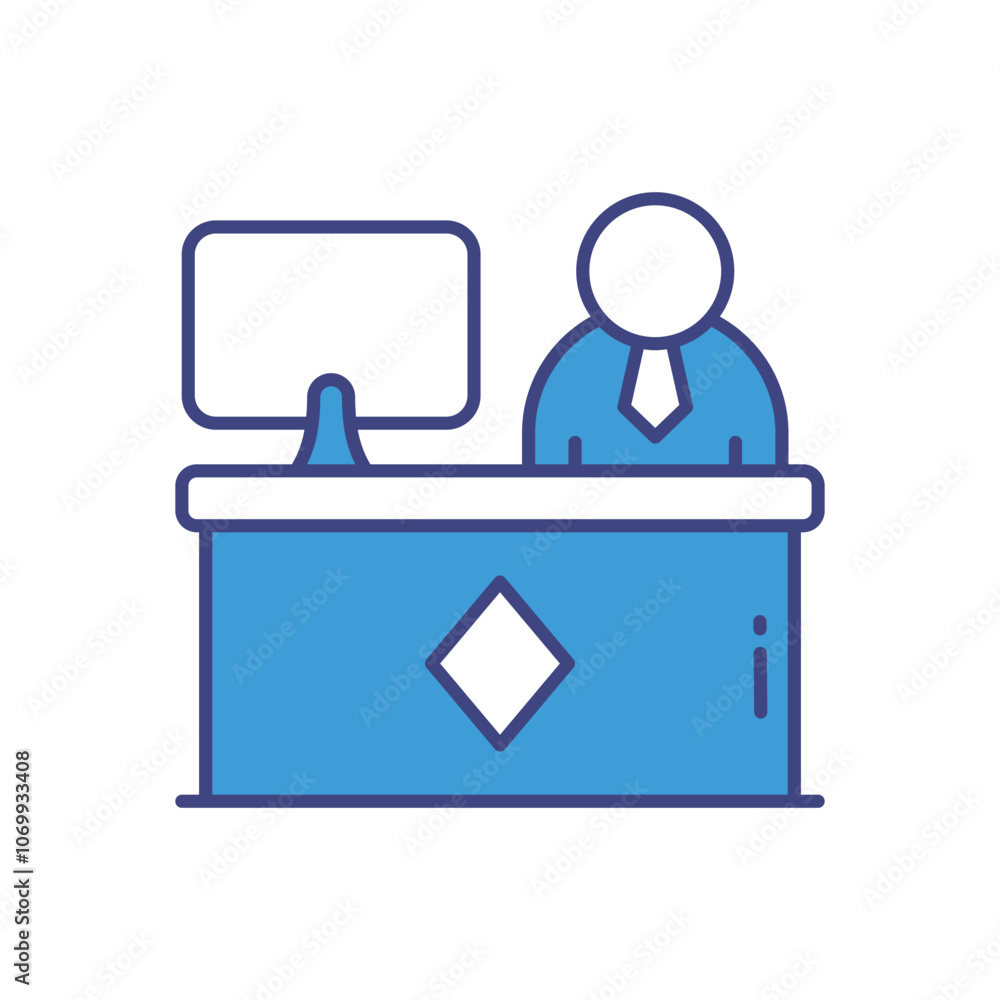 Office Job vector icon stock illustration Office Job vector icon stock illustration