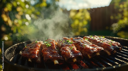 The Grilled Ribs on Barbecue