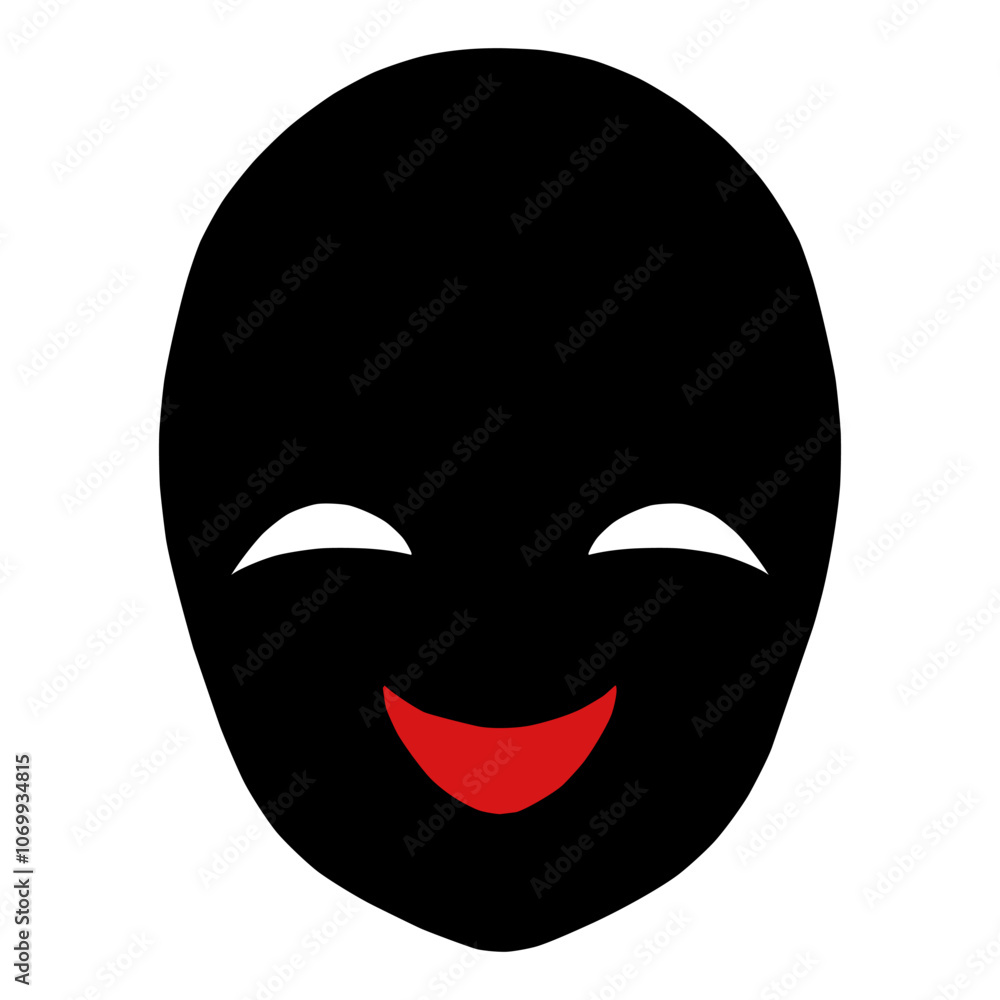 黒いシルエットの悪人の顔のアイコン 黒いシルエットの悪人の顔のアイコン