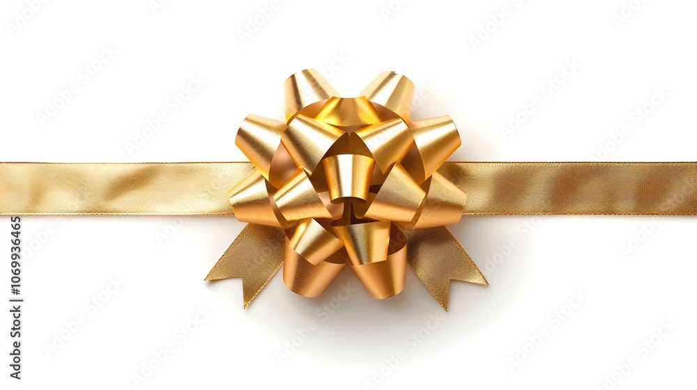 Golden gift bow with textured ribbon loops on white background. Gift wrapping,holiday decoration,anniversaries,wedding,decorations,luxury gifts,e-cards, packaging design,holiday marketing Golden gift bow with textured ribbon loops on white background. Gift wrapping,holiday decoration,anniversaries,wedding,decorations,luxury gifts,e-cards, packaging design,holiday marketing