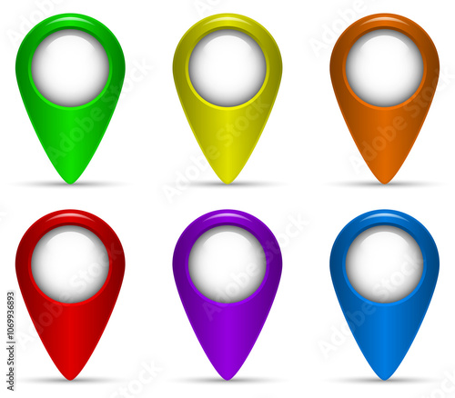 Free Download Set of colorful map pointers isolated on transparent background - GFXLoad