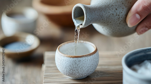 Traditional Japanese Sake Pouring Ceremony