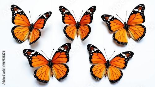 Vibrant Orange and Black Butterflies: A Dynamic Display of Natural Beauty for Nature Publications or Decor