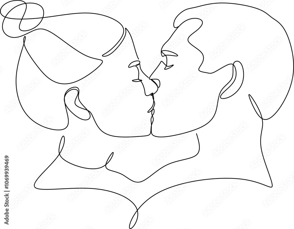 Line drawing of man and woman in love. Valentine. Wedding logo. Line drawing of man and woman in love. Valentine. Wedding logo.