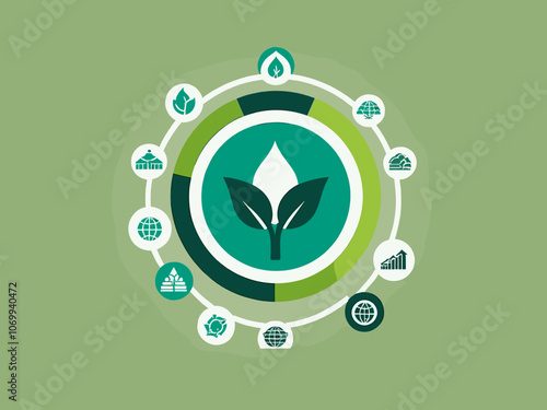 ESG concept icon for business and organization, Environment, Social, Governance and sustainability development concept with flat infographic design vector illustration