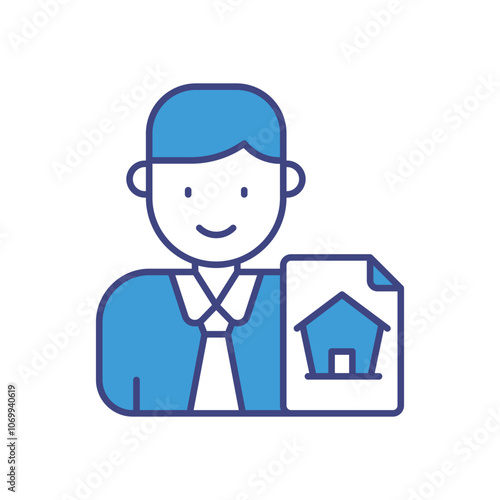 Real Estate Agent vector icon stock illustration