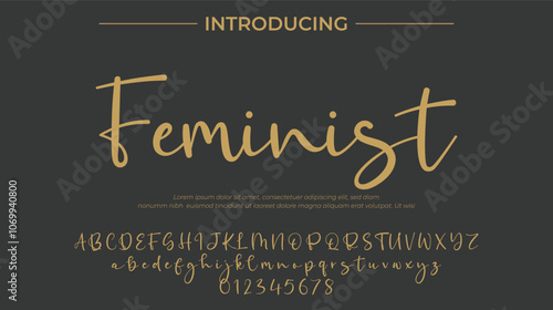 Feminist Font Stylish brush painted an uppercase vector letters, alphabet, typeface