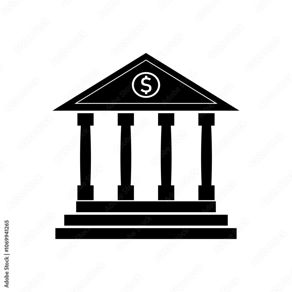 Bank building with a dollar sign Bank building with a dollar sign