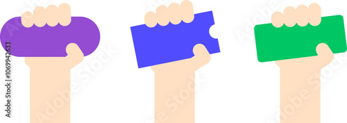 Pickets in hand, coupons in hand, Hand, coupon, picket, figure, sale