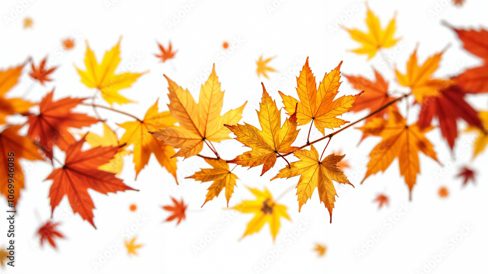 Swirling Autumn Leaves on White: Vibrant Fall Colors for Seasonal Marketing and Nature-Inspired Design Projects Swirling Autumn Leaves on White: Vibrant Fall Colors for Seasonal Marketing and Nature-Inspired Design Projects