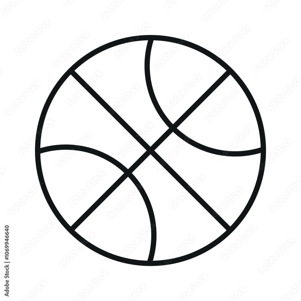 Basketball ball line icon editable stroke vector clipart Basketball ball line icon editable stroke vector clipart