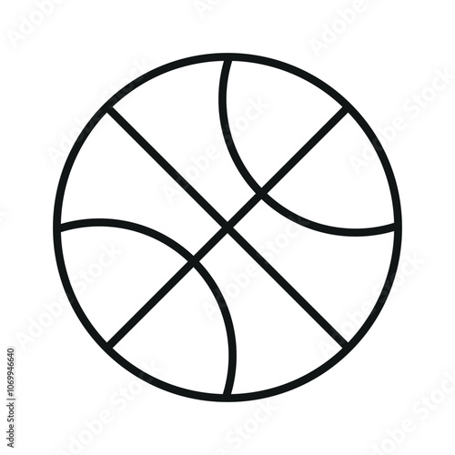 Basketball ball line icon editable stroke vector clipart