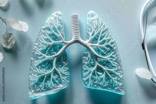 A 3D model of the human lung, a concept in medicine and science