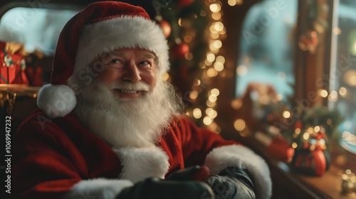 santa claus with christmas gifts