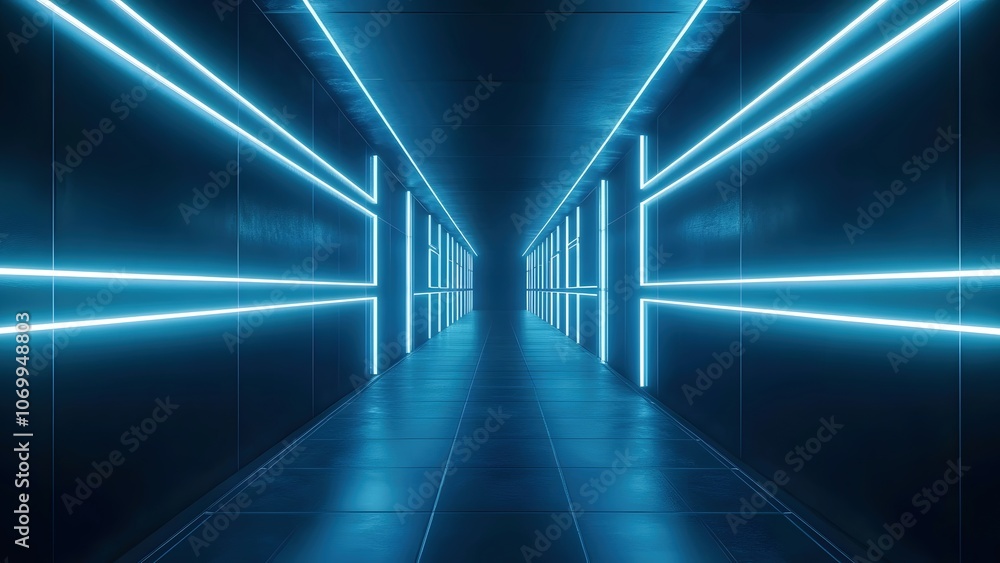 Perspective mesh luminous blue line background Perspective mesh luminous blue line background