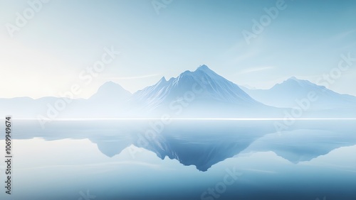 Abstract Minimalist Landscape Cloud and Mist Realm