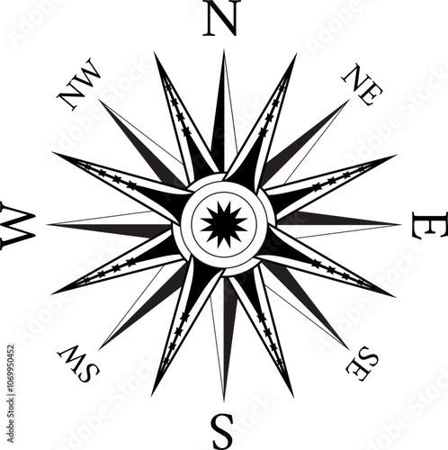 Compass illustration vector icon star