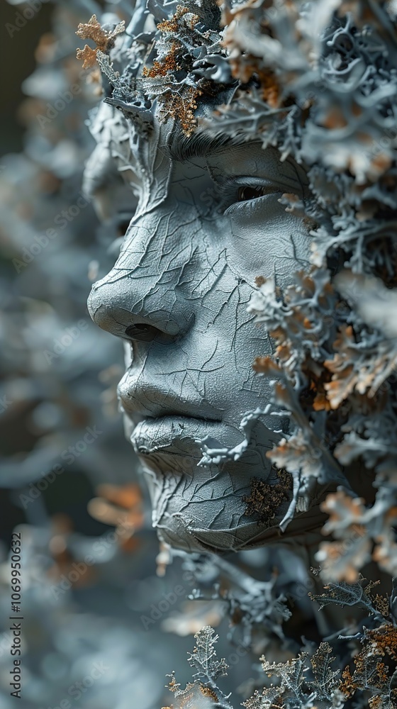 Surreal Portrait of a Person Covered in Leaves and Branches Surreal Portrait of a Person Covered in Leaves and Branches