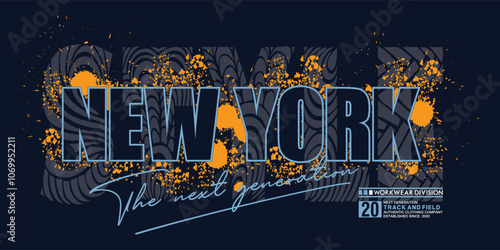 ne york city slogan, graphic tee typography design, trendy apparel print, illustration vector art