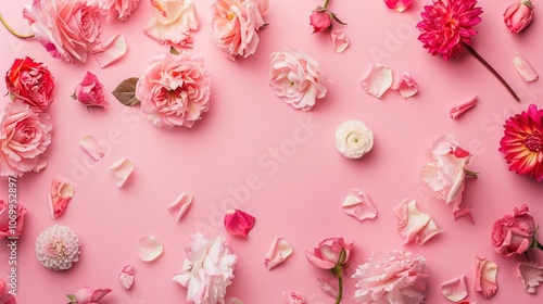 beautiful flower pink background,Enchanting Pink Floral Symphony