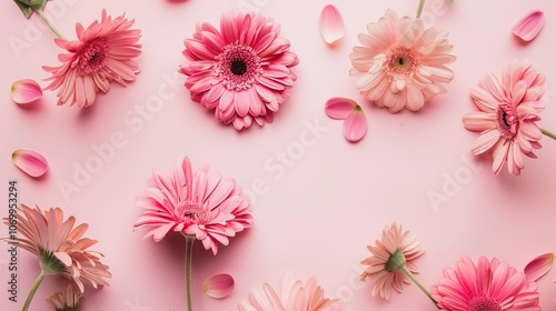 beautiful flower pink background,Enchanting Pink Floral Symphony
