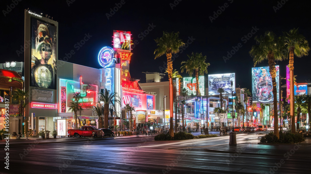 Futuristic Cyberpunk Night Cityscape, Neon and Holograms in Cool Tones for Mystery. Futuristic Cyberpunk Night Cityscape, Neon and Holograms in Cool Tones for Mystery.