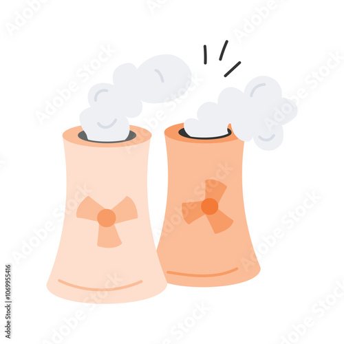 Icon showing nuclear pollution affecting the environment