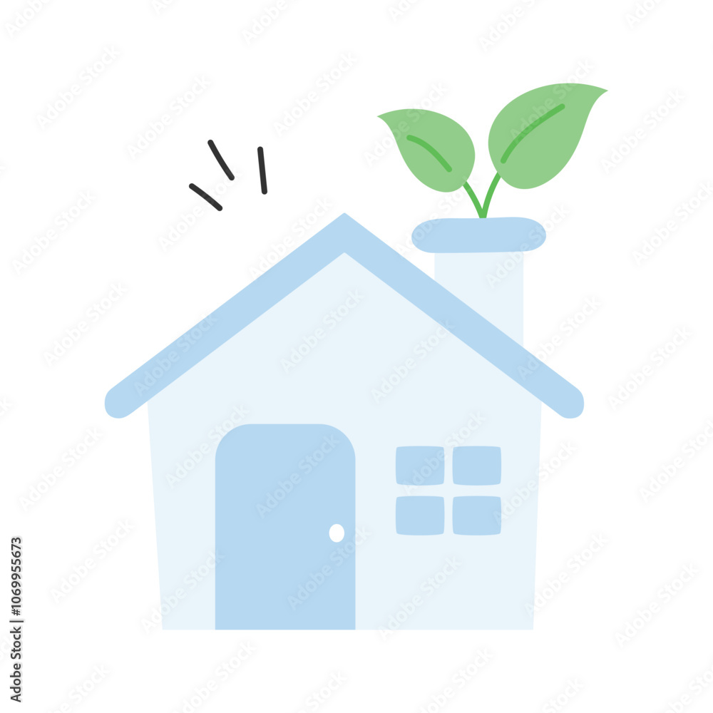 Building with plant, symbolizing eco friendly architecture icon design Building with plant, symbolizing eco friendly architecture icon design