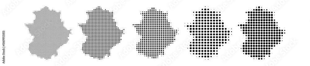 Obraz premium Estremadura Spain map halftone in different sizes