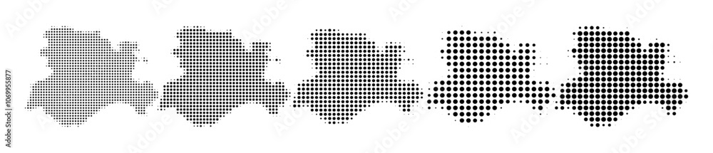 Fototapeta premium Castile and Leon Spain map halftone in different sizes