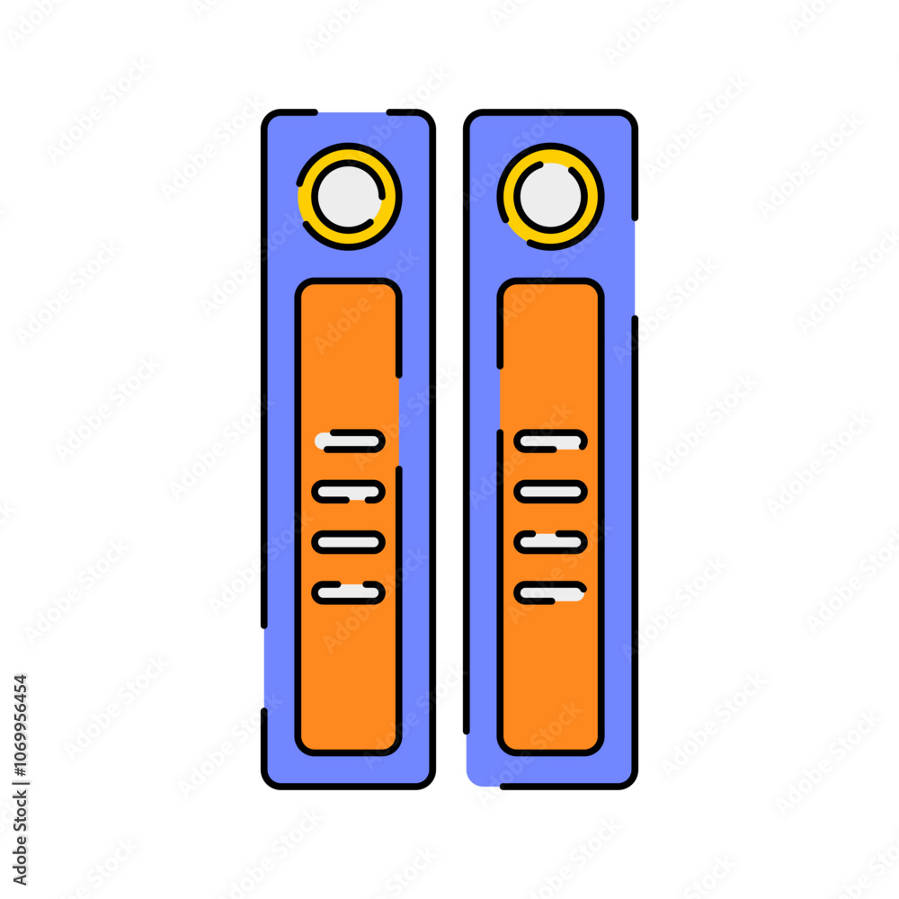 Document file Icon Illustration with bright colour palette in flat design style for Business and Office theme design. Document file Icon Illustration with bright colour palette in flat design style for Business and Office theme design.