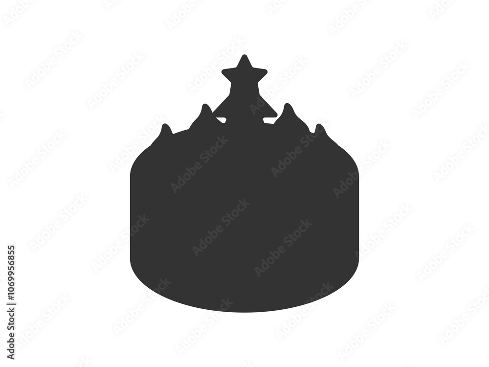 クリスマスケーキのシルエットのイラスト クリスマスケーキのシルエットのイラスト