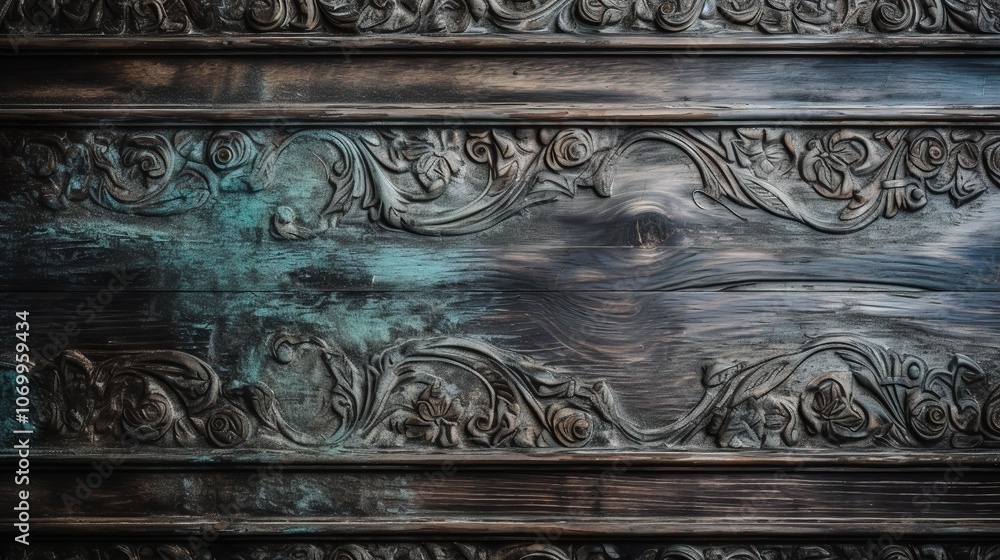 Detailed Ornate Wooden Wall with Intricate Carvings Detailed Ornate Wooden Wall with Intricate Carvings