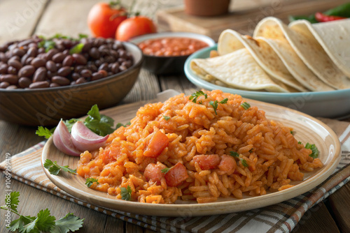 Fluffy Mexican Rice with Tomatoes and Garlic